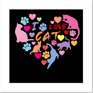 Cat Love: Cat Miaw and Cute Cat Design Posters and Art